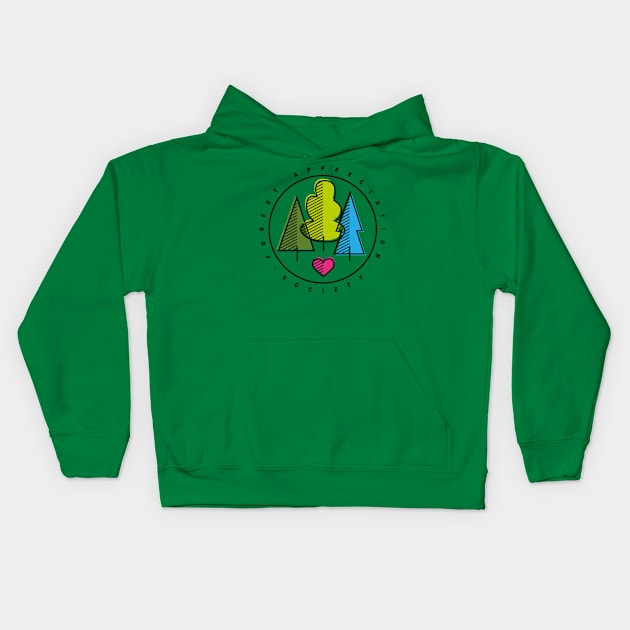 Forest Appreciation Society Kids Hoodie by Gintron